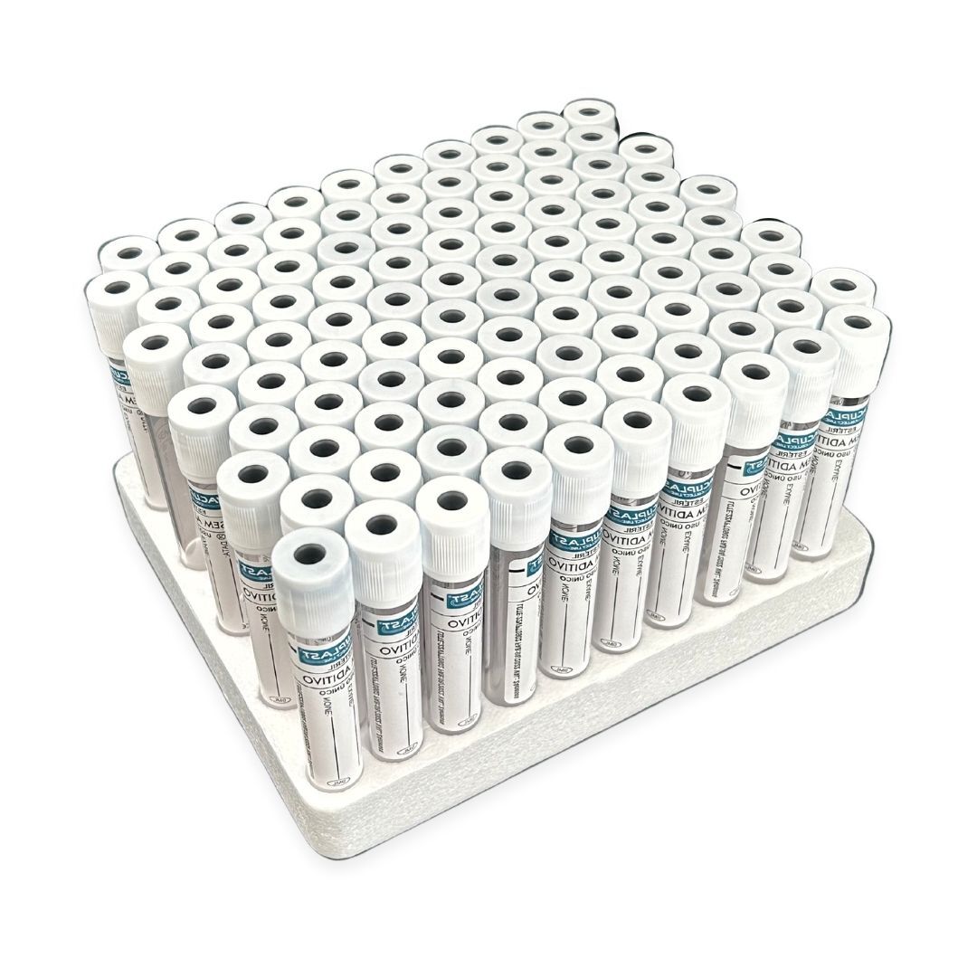 Tubo para Coleta de Sangue a Vácuo 9ml Sem Aditivo - Vacuplast